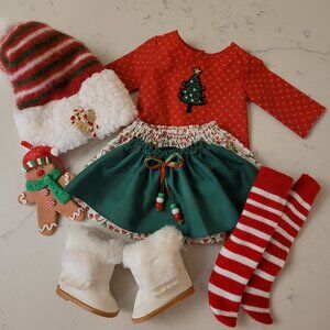 New Handmade Santa"s Helper Outfit for 18 Inch Dolls